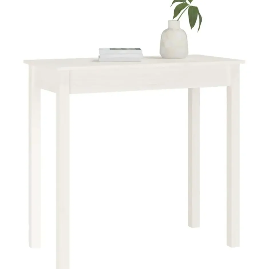 vidaXL - Wandtafel - Wit - Massief grenenhout - 80x40x75 cm
