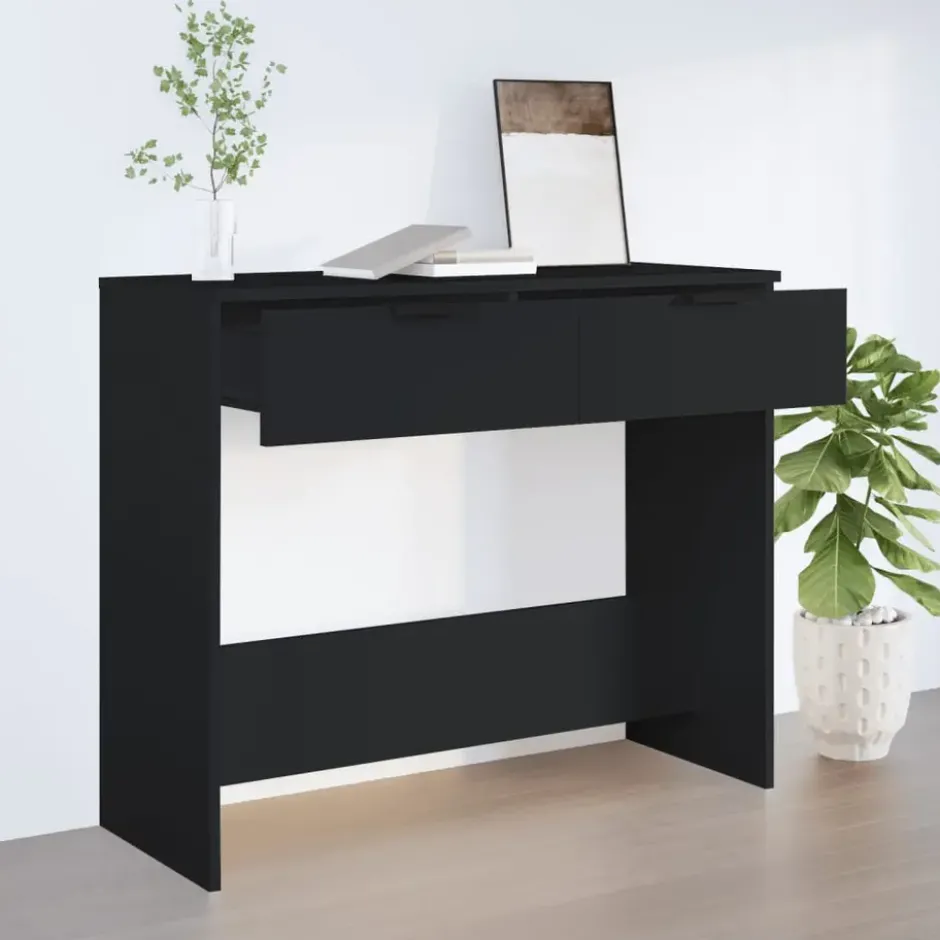 vidaXL - Wandtafel - Zwart - Bewerkt hout