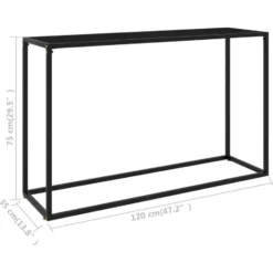vidaXL - Wandtafel - Zwart - Glas - 120 x 35 x 75 cm
