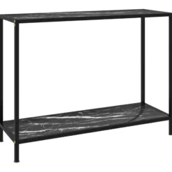 vidaXL - Wandtafel - Zwart - Glas - 100 x 35 x 75 cm