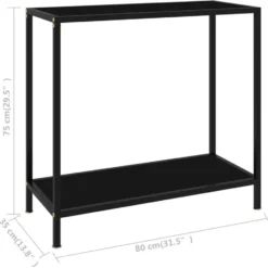 vidaXL - Wandtafel - Zwart - Glas - 80 x 35 x 75 cm