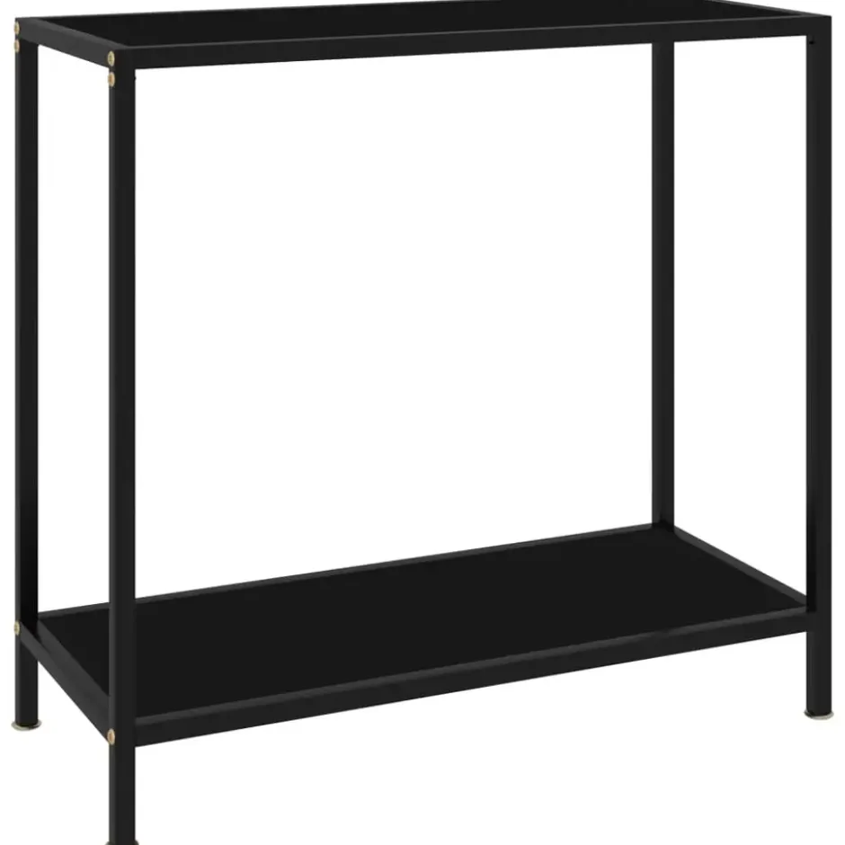 vidaXL - Wandtafel - Zwart - Glas - 80 x 35 x 75 cm