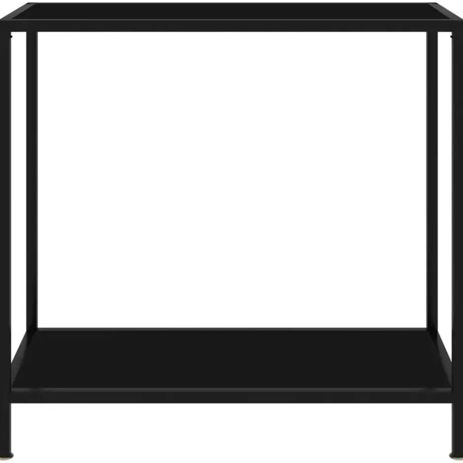 vidaXL - Wandtafel - Zwart - Glas - 80 x 35 x 75 cm