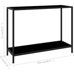 vidaXL - Wandtafel - Zwart - Glas - 100 x 35 x 75 cm