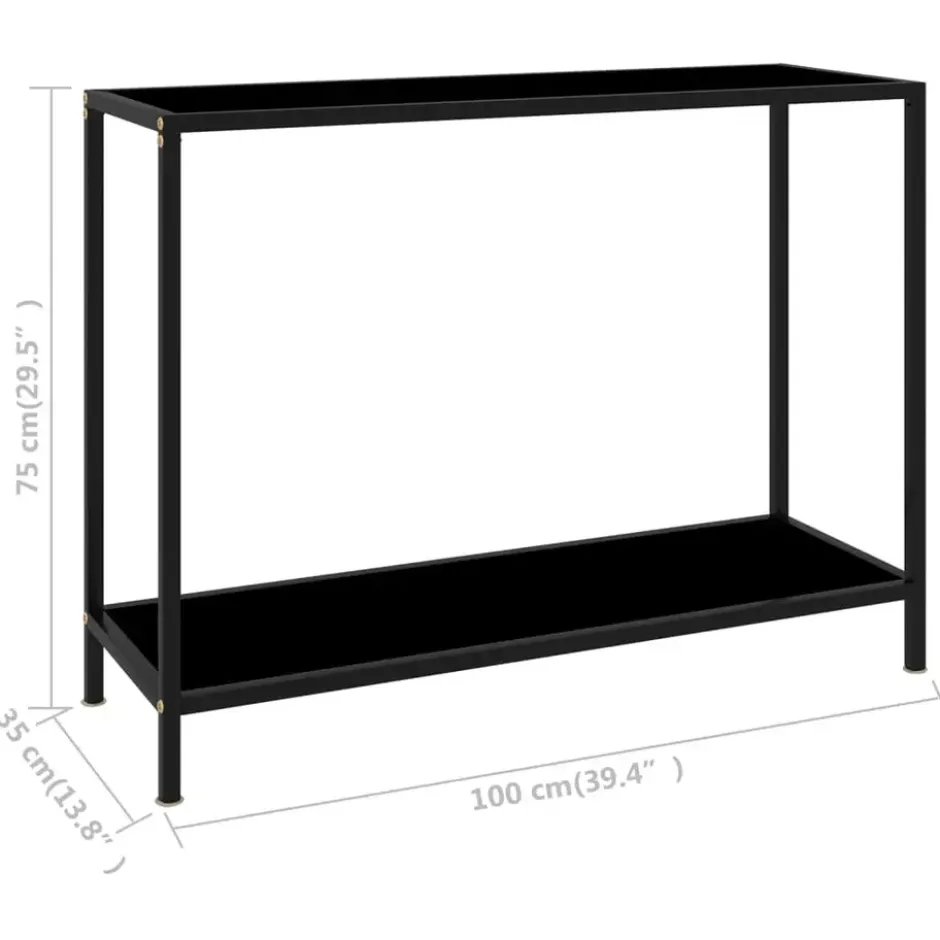 vidaXL - Wandtafel - Zwart - Glas - 100 x 35 x 75 cm
