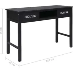 vidaXL - Wandtafel - Zwart - Hout