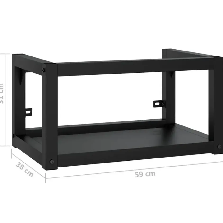 vidaXL - Wastafelframe wandgemonteerd 59x38x31 cm ijzer zwart