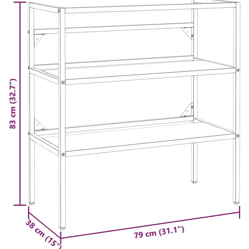 vidaXL - Wastafelframe 79x38x83 cm ijzer zwart Wastafelframe badkamerrek