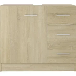 vidaXL - Wastafelkast - Bruin - Bewerkt hout
