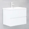 vidaXL - Wastafelkast - Wit - Bewerkt hout - 60 x 38.5 x 45 cm