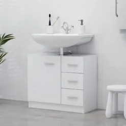 vidaXL - Wastafelkast - Wit - Bewerkt hout