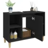 vidaXL - Wastafelkast 80x33x60 cm bewerkt hout zwart