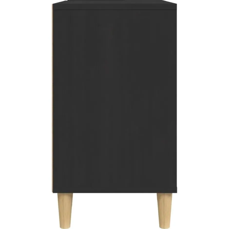 vidaXL - Wastafelkast 80x33x60 cm bewerkt hout zwart