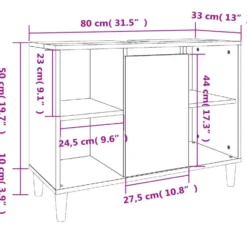 vidaXL - Wastafelkast 80x33x60 cm bewerkt hout zwart