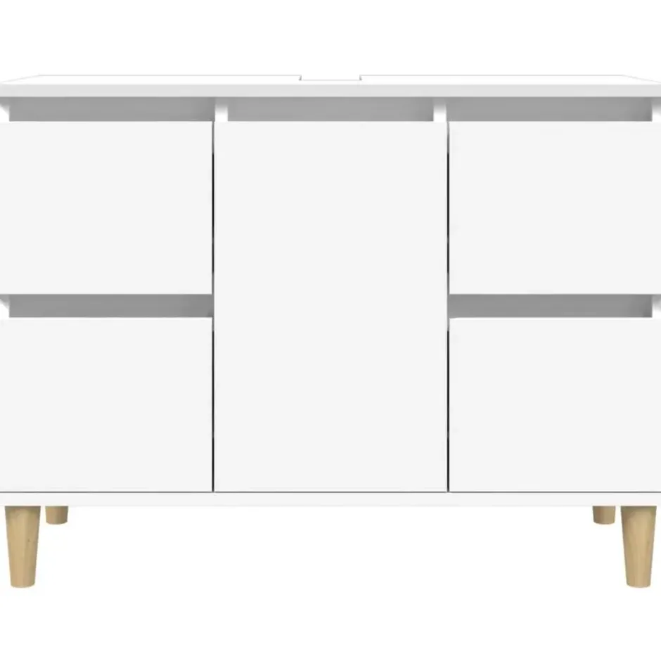 vidaXL - Wastafelkast 80x33x60 cm bewerkt hout wit