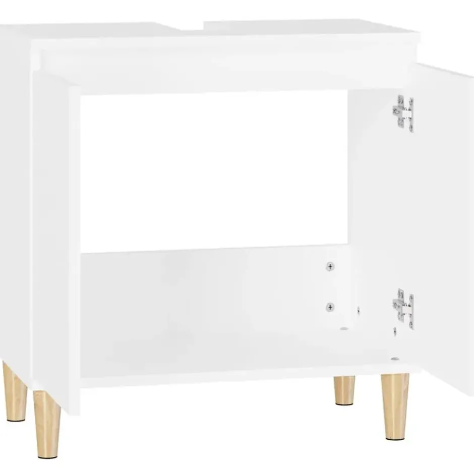 vidaXL - Wastafelkast 58x33x60 cm bewerkt hout wit
