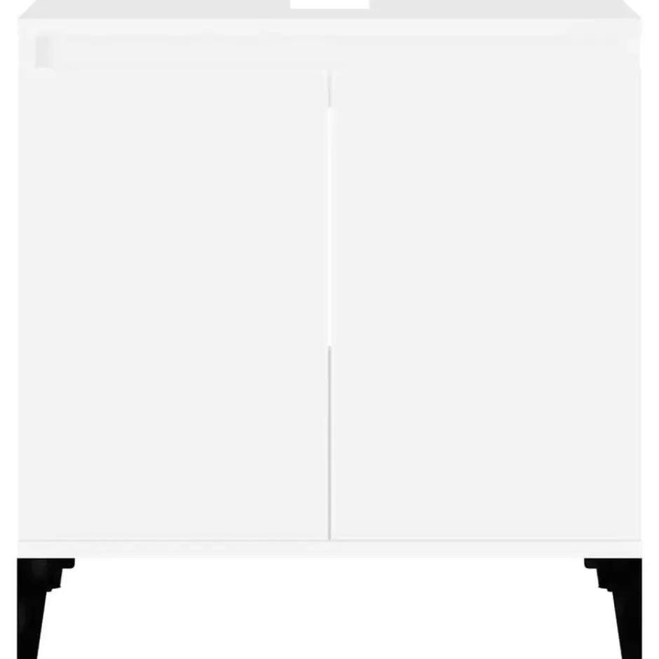 vidaXL - Wastafelkast 58x33x60 cm bewerkt hout wit
