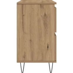 vidaXL - Wastafelonderkast - 1 deur 4 lades - Bewerkt hout - 80x33x60 cm