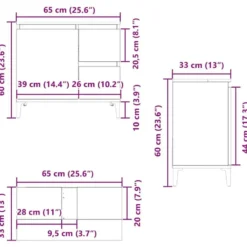 vidaXL - Wastafelonderkast - 1 deur 2 lades - Oud hout - Hout - 65x33x60 cm