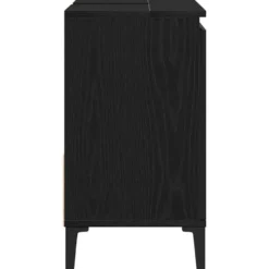 vidaXL - Wastafelonderkast met 1 deur 2 lades - Zwart eiken - Hout - 65x33x60 cm