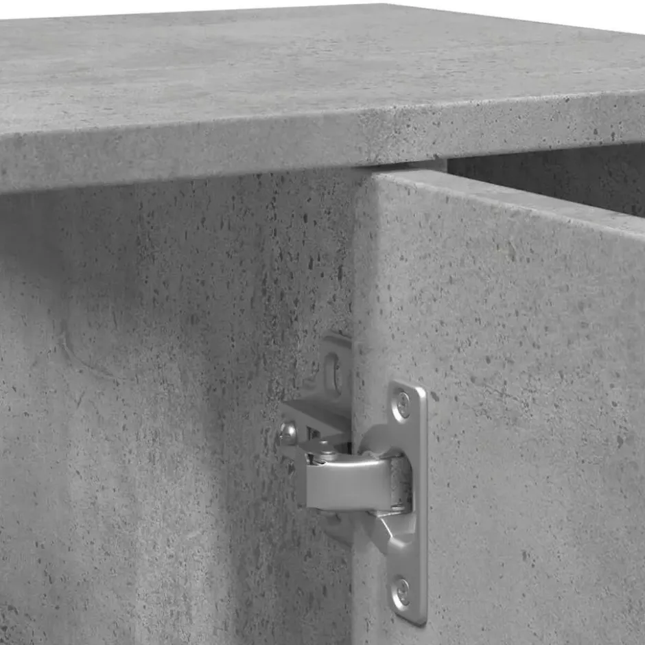vidaXL - Wastafelonderkast met 1 deur 6 vakken - Betongrijs spaanplaat - 60 cm