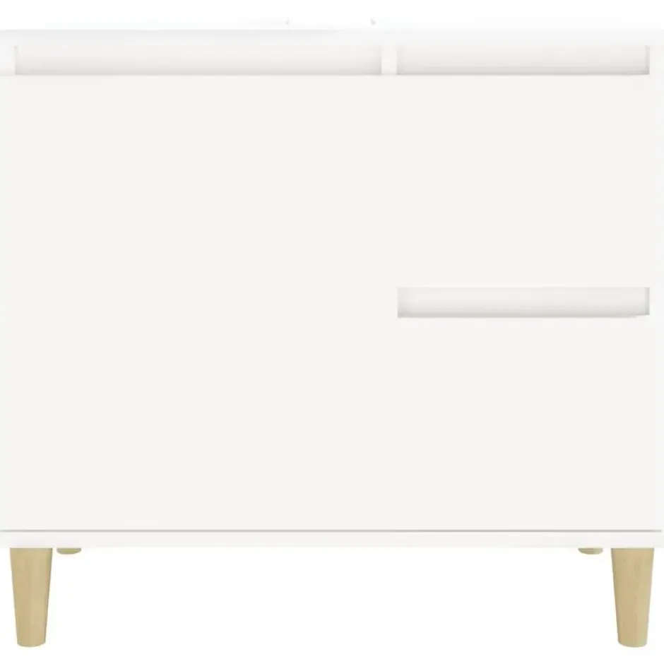 vidaXL - Wastafelonderkast met 1 deur 2 lades - Wit - Hout - 65x33x60 cm