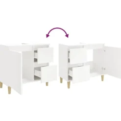 vidaXL - Wastafelonderkast met 1 deur 2 lades - Wit - Hout - 65x33x60 cm