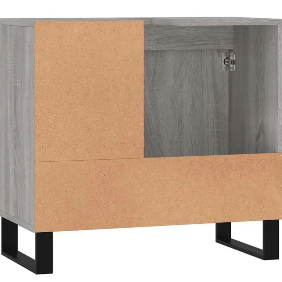 vidaXL - Wastafelonderkast met 2 lades - Grijs sonoma eiken - Hout - 65 cm