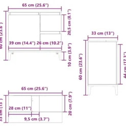 vidaXL - Wit Wastafelonderkast - 1 deur 2 lades - Hout en metaal - 65x33x60 cm
