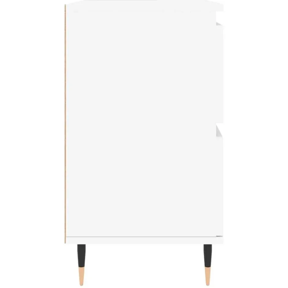 vidaXL - Wit Wastafelonderkast - 1 deur 4 lades - Bewerkt hout - 80x33x60 cm