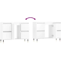 vidaXL - Wit Wastafelonderkast - 1 deur 4 lades - Bewerkt hout - 80x33x60 cm