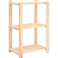 vidaXL - 3x Grenenhouten Opbergrek 3-Laags 150 kg Opslagrek Rek Opbergkast Kast