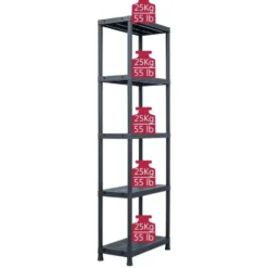 vidaXL - 2x Opbergrek 125 kg Kunststof Zwart Opbergschap Stellingkast Rek Kast