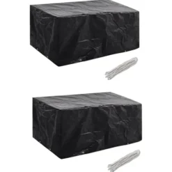 vidaXL - 2x Tuinmeubelhoes Poly Rattan 4-Persoons Meubelhoes Hoes Meubelhoezen