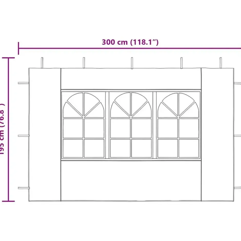 vidaXL - Zijwand - Antraciet - Polyetheen