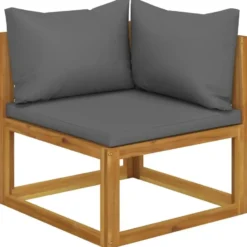 vidaXL - 2-zits Tuinbank met donkergrijze kussens - Acaciahout - 70x70x60 cm