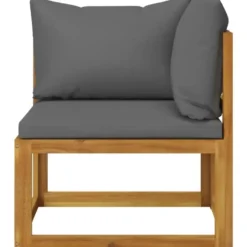vidaXL - 2-zits Tuinbank met donkergrijze kussens - Acaciahout - 70x70x60 cm