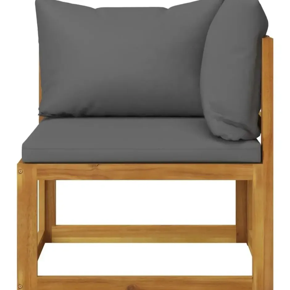 vidaXL - 2-zits Tuinbank met donkergrijze kussens - Acaciahout - 70x70x60 cm