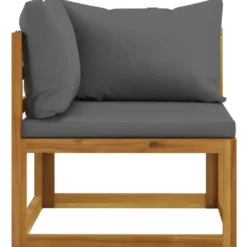 vidaXL - 2-zits Tuinbank met donkergrijze kussens - Acaciahout - 70x70x60 cm