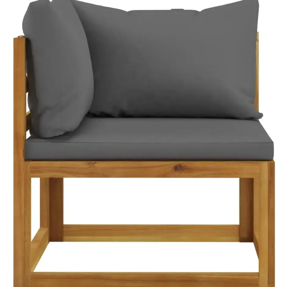 vidaXL - 2-zits Tuinbank met donkergrijze kussens - Acaciahout - 70x70x60 cm