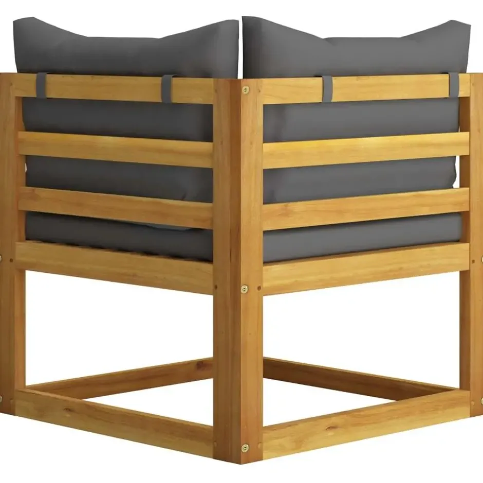 vidaXL - 2-zits Tuinbank met donkergrijze kussens - Acaciahout - 70x70x60 cm