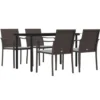 vidaXL - 4-zits Tuinset met zitkussens - Bruin - Poly rattan - 140x70 cm