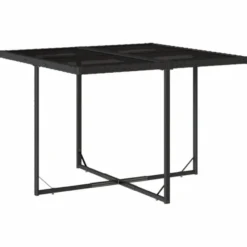 vidaXL - 4-zits Tuinset wit kussens - Zwart - Poly rattan en staal - 110x106 cm