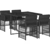 vidaXL - 4-zits Tuinset zwart kussens - Zwart - PE rattan en staal - 110x106 cm