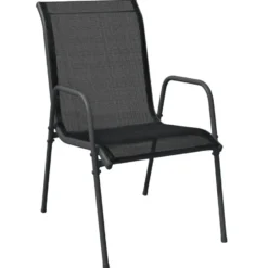 vidaXL - 4-zits Tuinset - Zwart - Textileen en staal - 160x80 cm