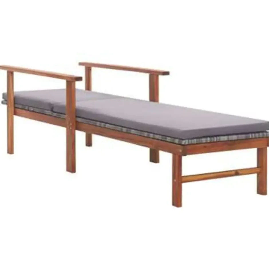vidaXL - Zonnebed - Grijs - Poly rattan