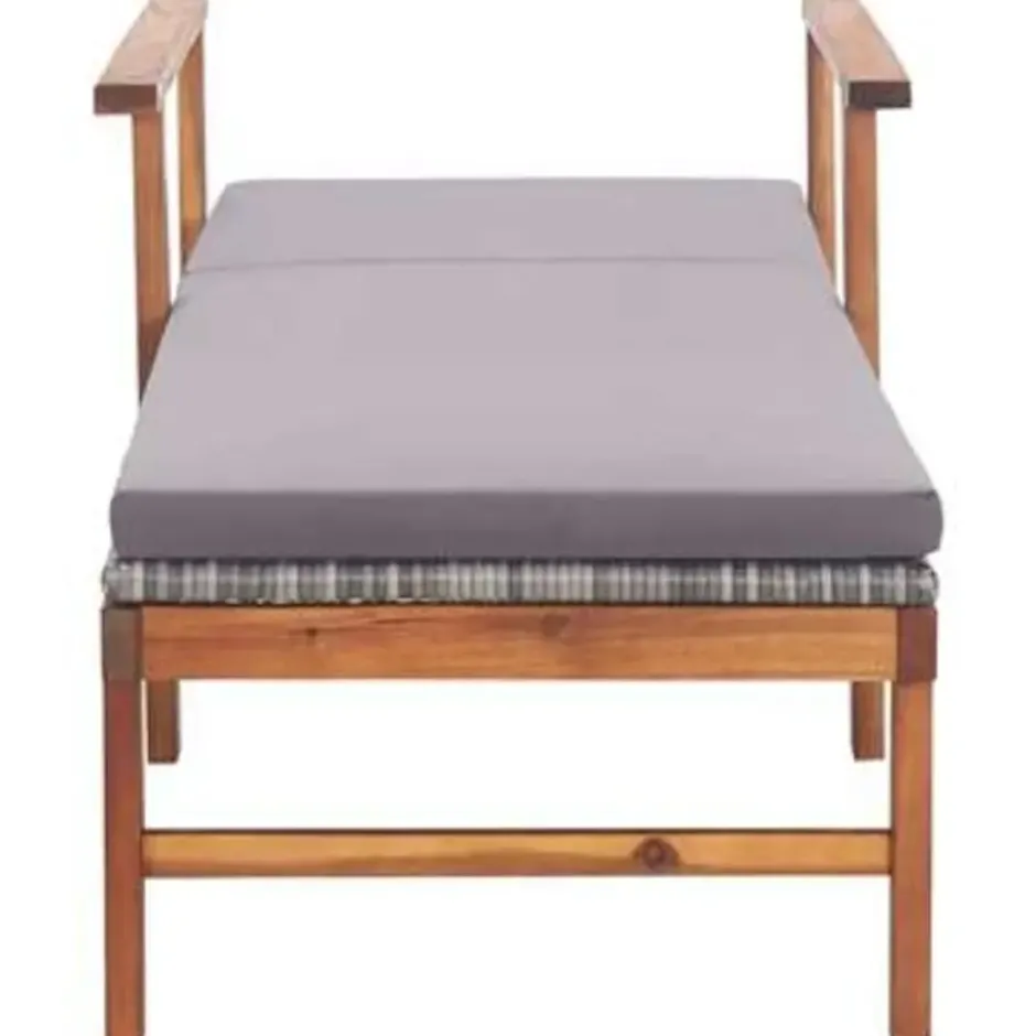 vidaXL - Zonnebed - Grijs - Poly rattan