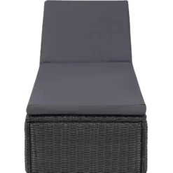 vidaXL - Zonnebed - Zwart - Poly rattan