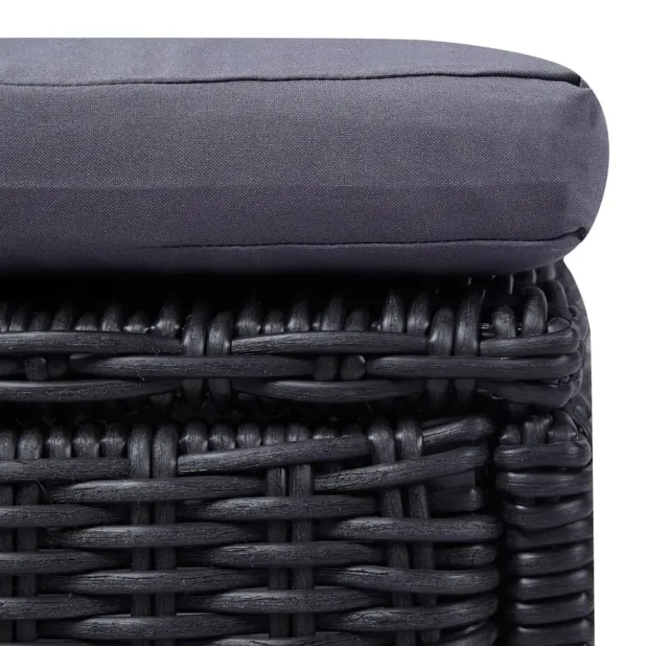 vidaXL - Zonnebed - Zwart - Poly rattan