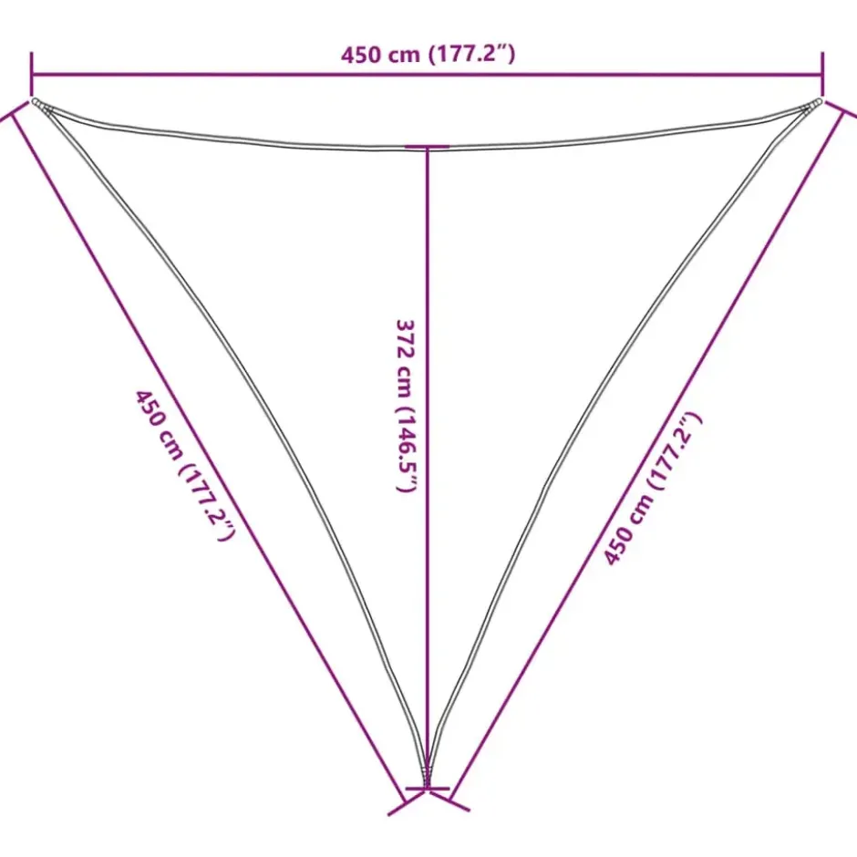 vidaXL - Zonnezeil - Antraciet - 4.5 x 4.5 x 4.5 m